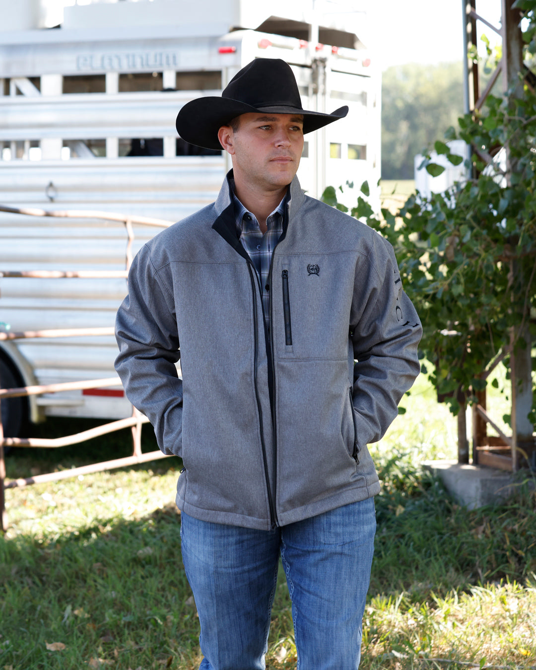Cinch Men's Gray Concealed Carry Bonded Jacket MWJ1537008