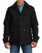 Cinch Men's Black Plaid Button Coat MWJ1596003