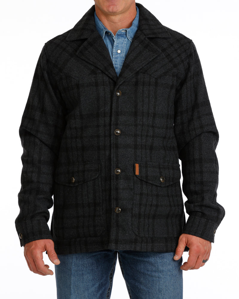 Cinch Men's Black Plaid Button Coat MWJ1596003
