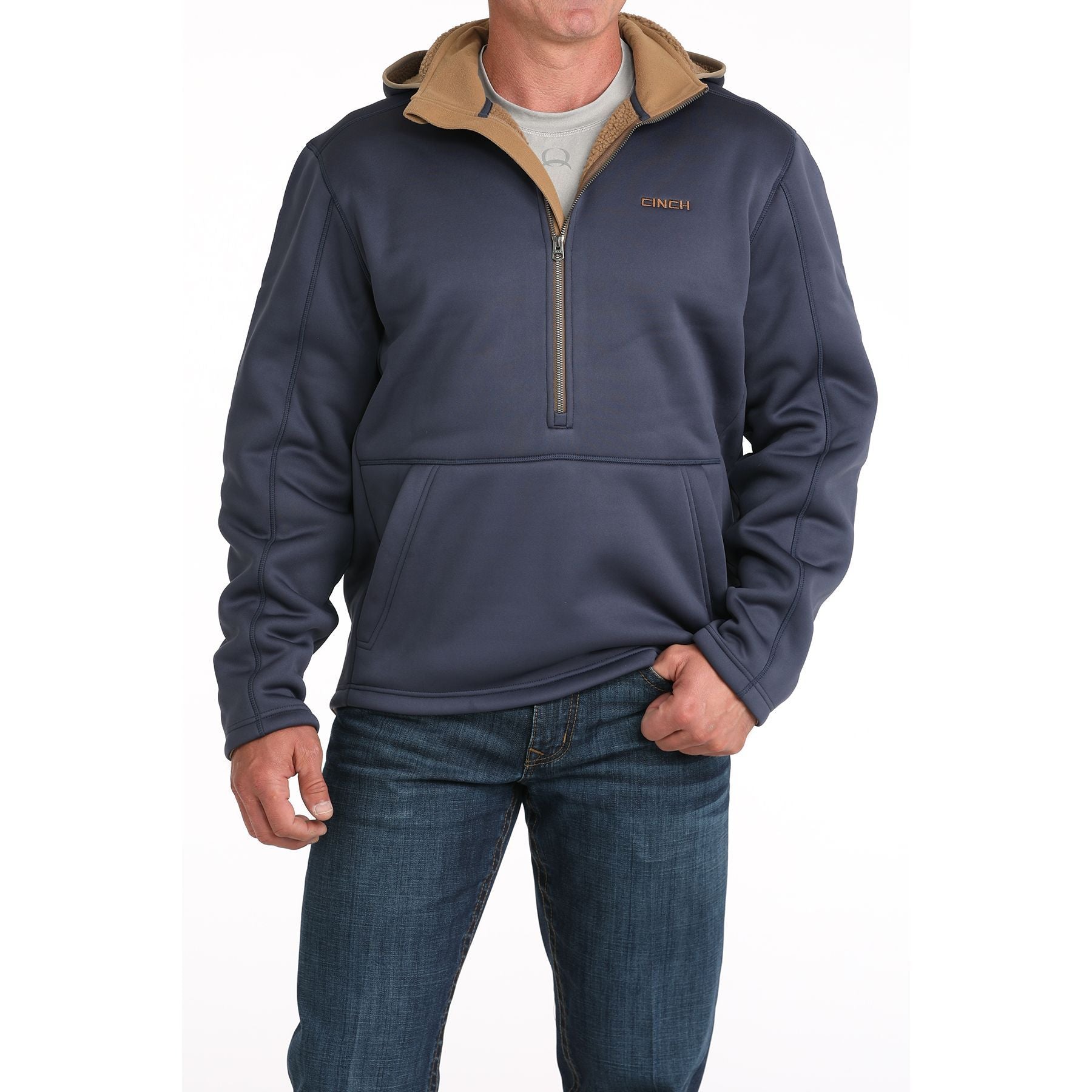 Men's Cinch Navy Sherpa Hoodie MWJ1915004 – Crazy House Western Wear