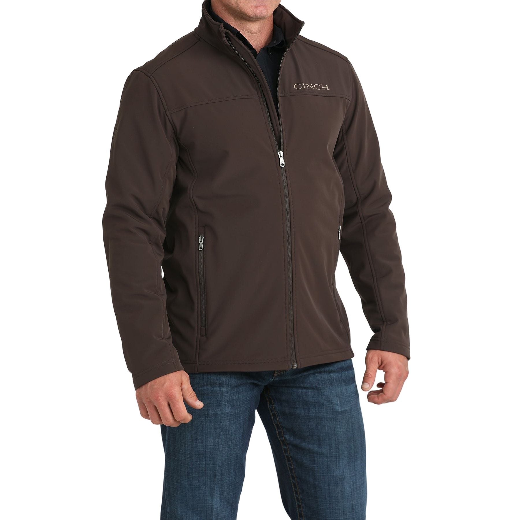 Men's Cinch Brown Bonded Windproof Jacket 