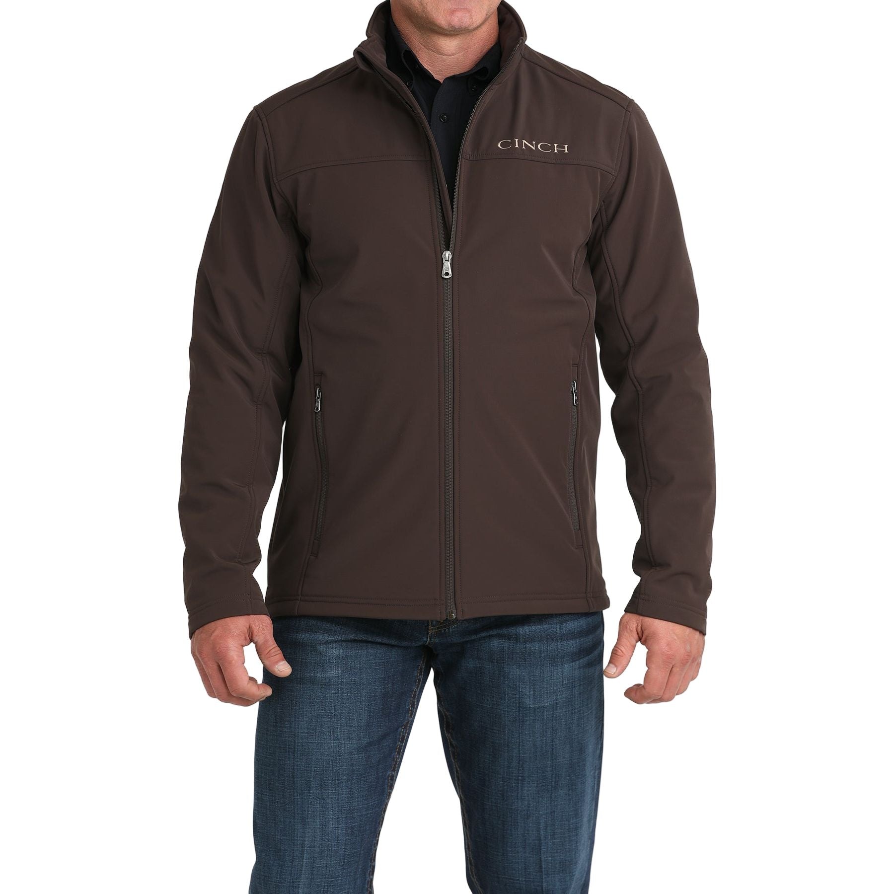 Men's Cinch Brown Bonded Windproof Jacket 