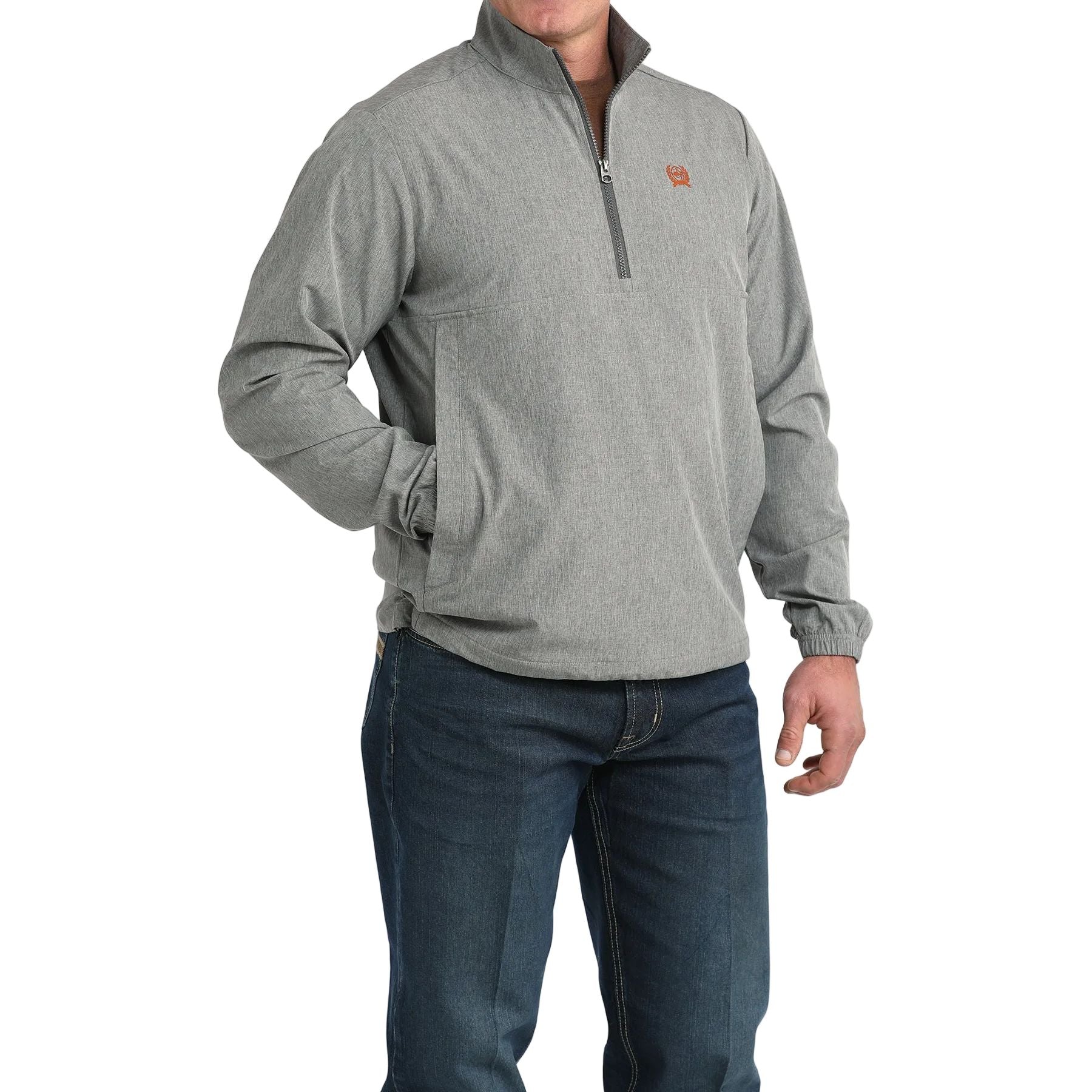 Men's Cinch 1/2 Zip Gray Windbreaker Pullover MWJ1935001