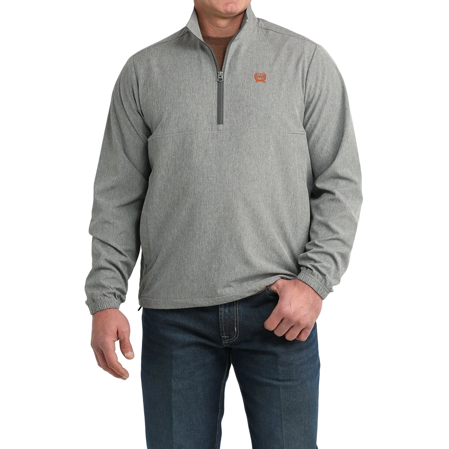 Men's Cinch 1/2 Zip Gray Windbreaker Pullover MWJ1935001