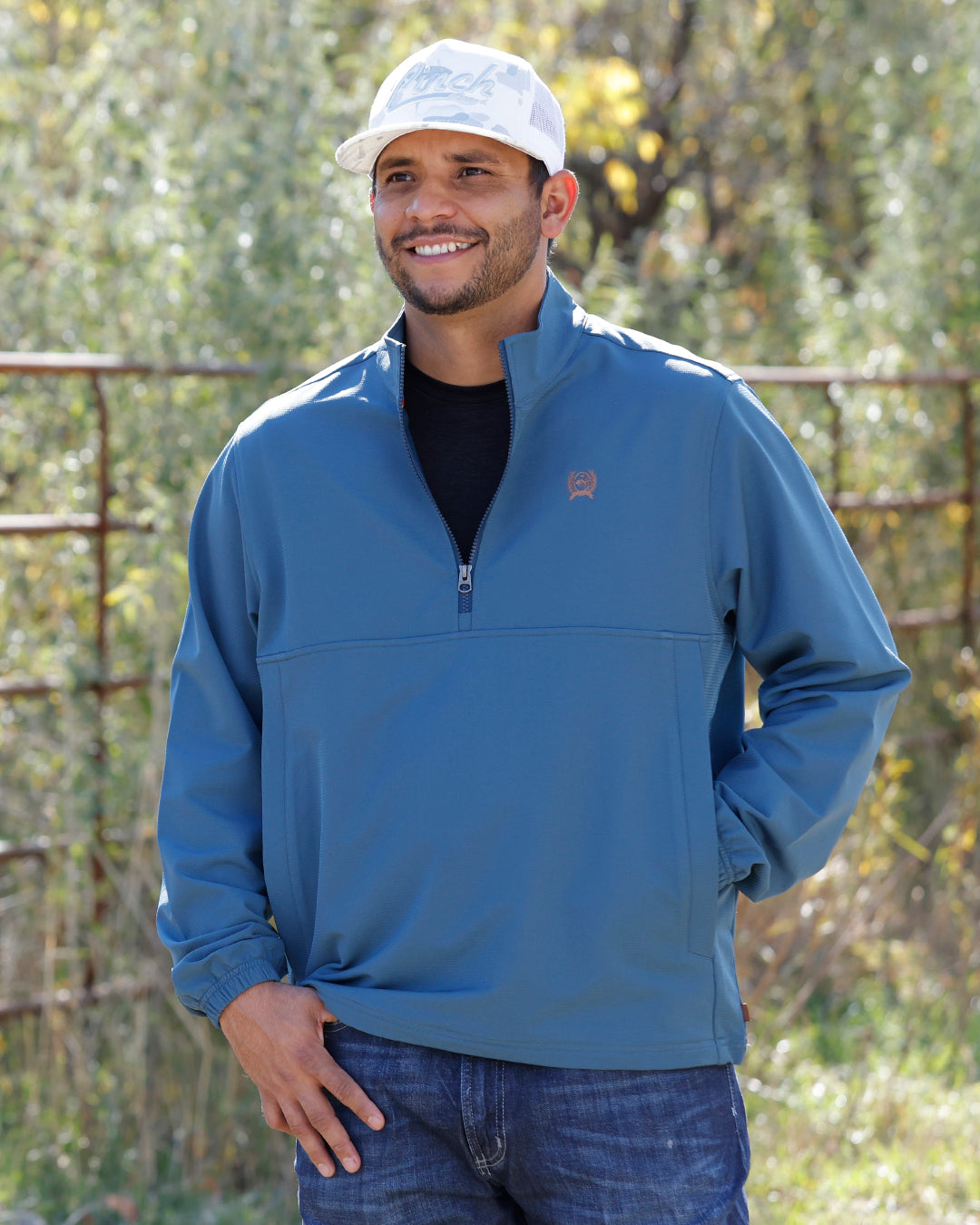 Cinch Men's Teal Windbreaker Pullover MWJ1935002