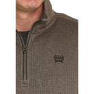 Men's Cinch Brown 1/4 Zip Pullover 