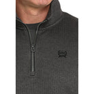 Men's Cinch Charcoal Quarte-zip Fleece Sweater