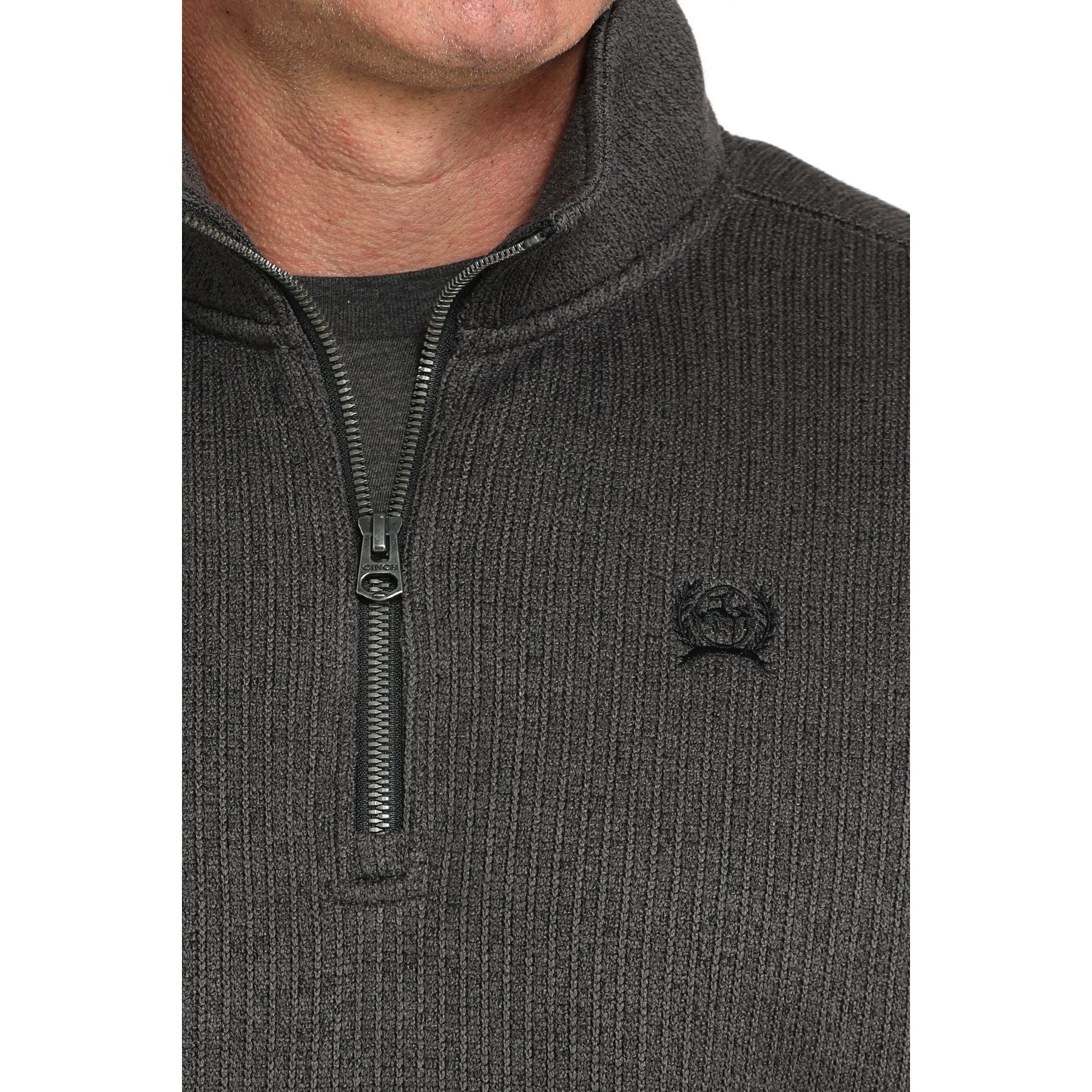 Men's Cinch Charcoal Quarte-zip Fleece Sweater