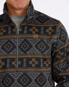 Cinch Men's Gray and Brown Aztec Print 1/2 Zip Pullover Sweater MWK1558006