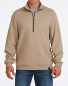 Cinch Men's Tan Long Sleeve Tan 1/4 Zip Sweatshirt MWK1957001