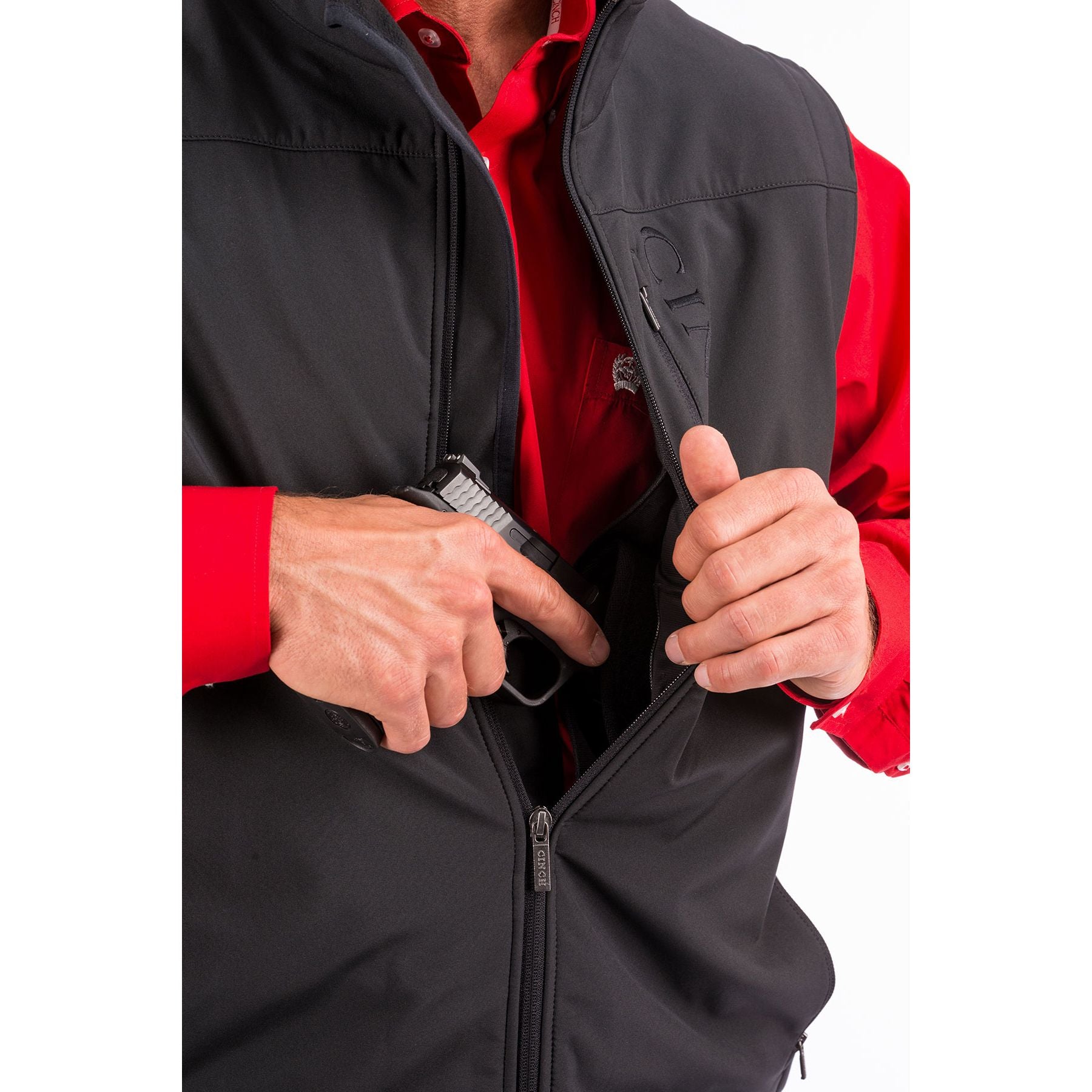 Men's Cinch Black Bonded Concealed Carry Vest