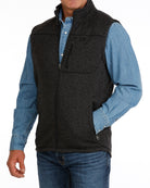 Cinch Men's Zip Up Charcoal Sweater Vest MWV1225007