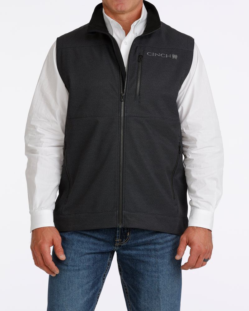 Cinch Men's Black Bonded Zip Up Vest MWV1515030