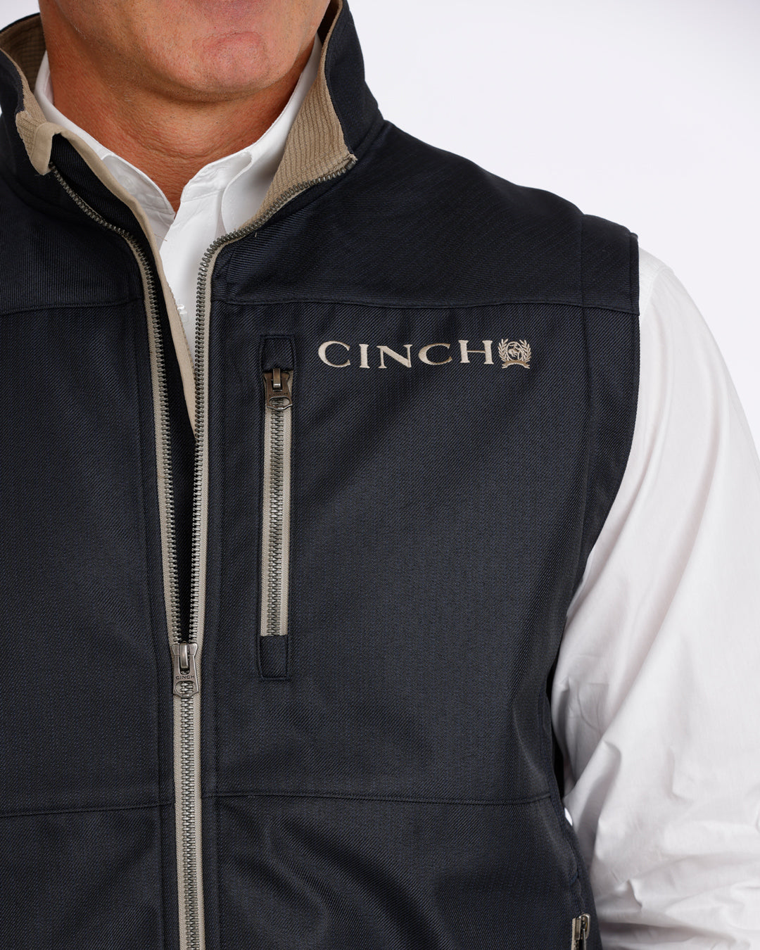 Cinch Men's Navy Bonded Zip Up Vest MWV1515032