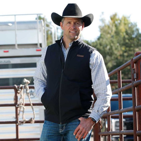 Men's Cinch Black Zip Up Vest 