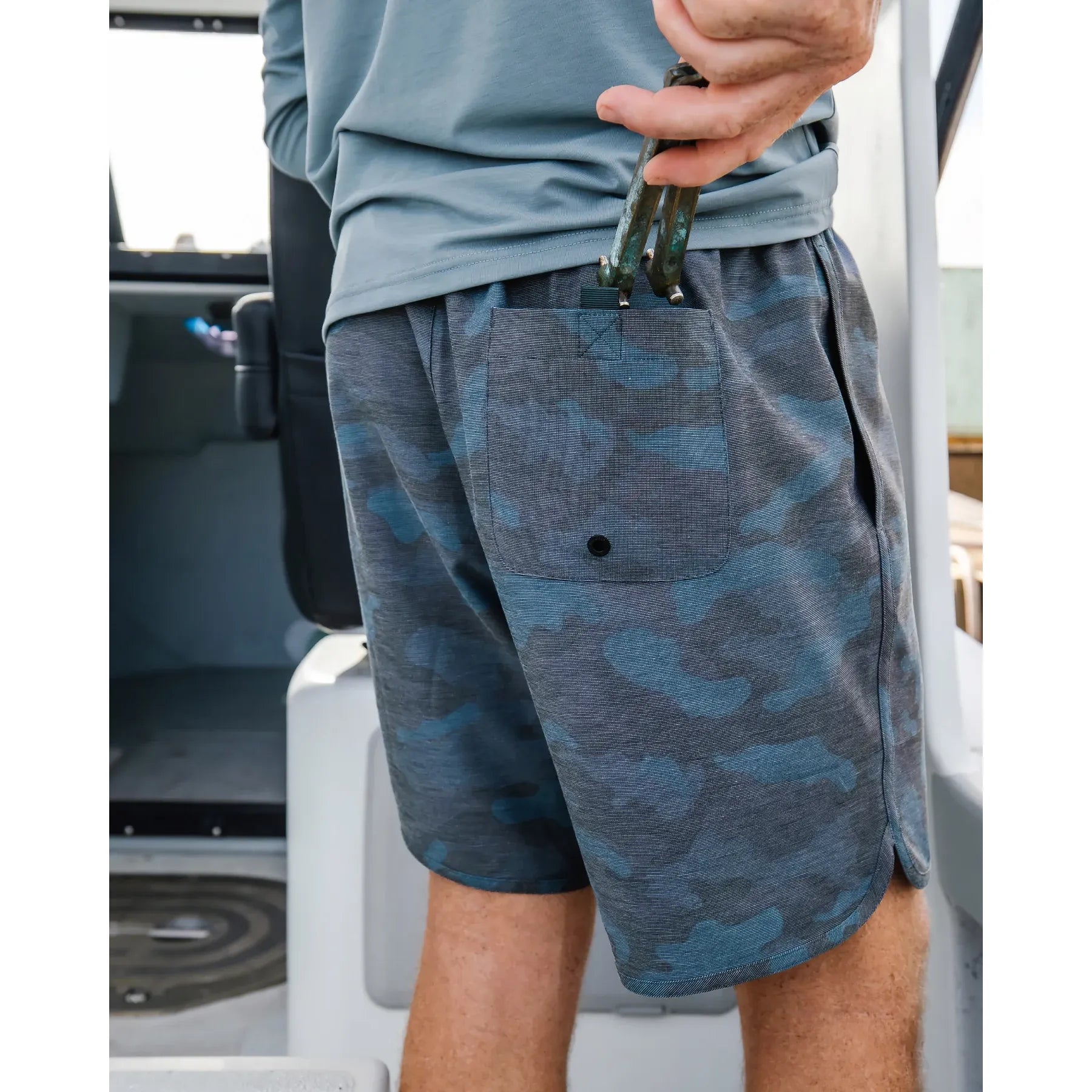 Men's Free Fly Woodland Camo Storm Cloud Reverb Short- 7" MRVBS-827