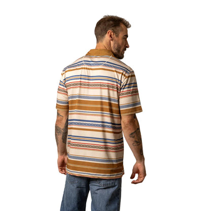 Men's Kimes Ranch Tan Mackin Stripe Polo 