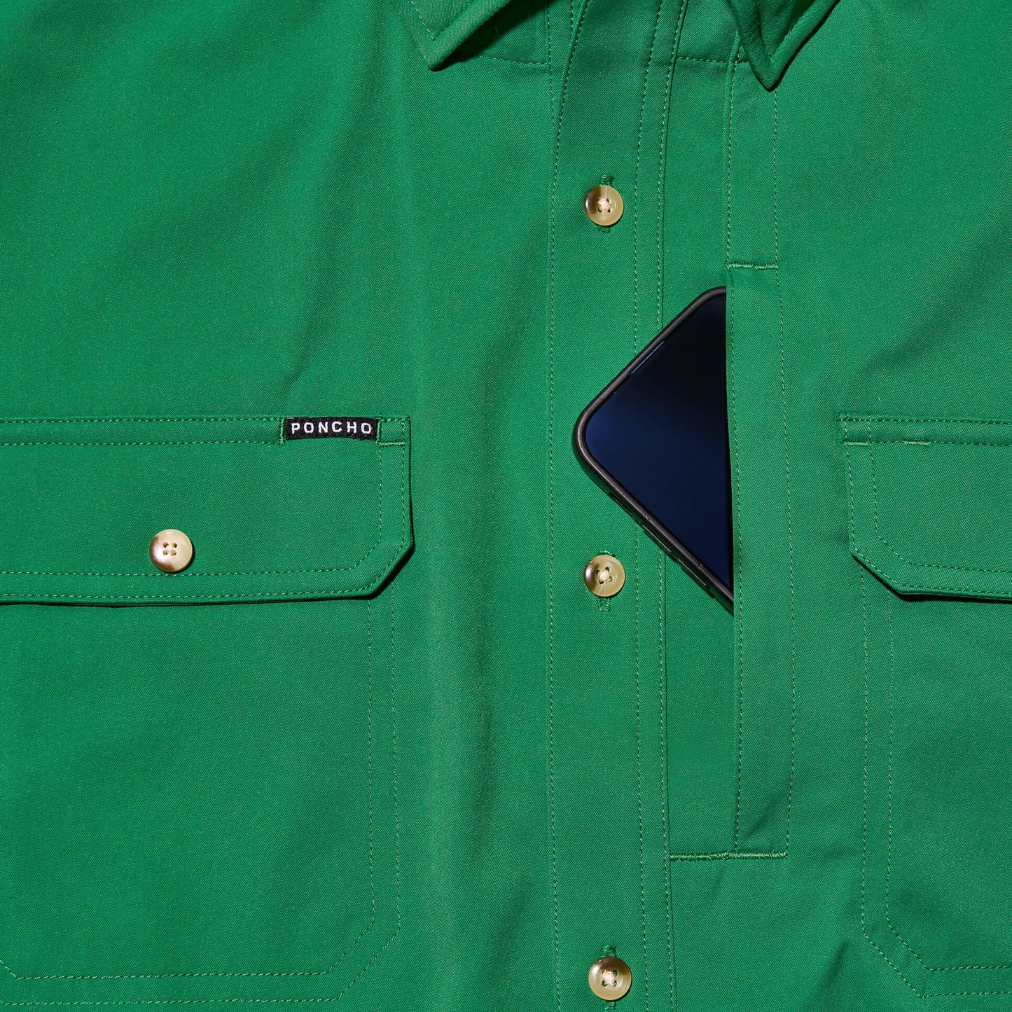Men's Poncho "The Magnolia" Short Sleeve Button Up Shirt