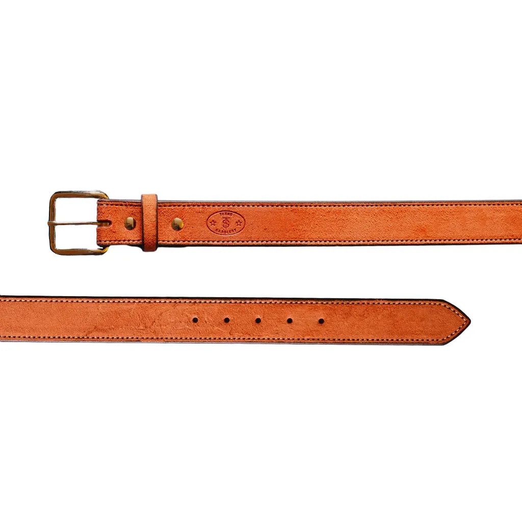 Men's Texas Saddlery Mahogany Roughout Belt 1W3