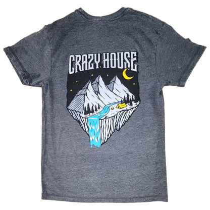 Gray Heather Mountains and River T-Shirt - Crazy House Western Wear