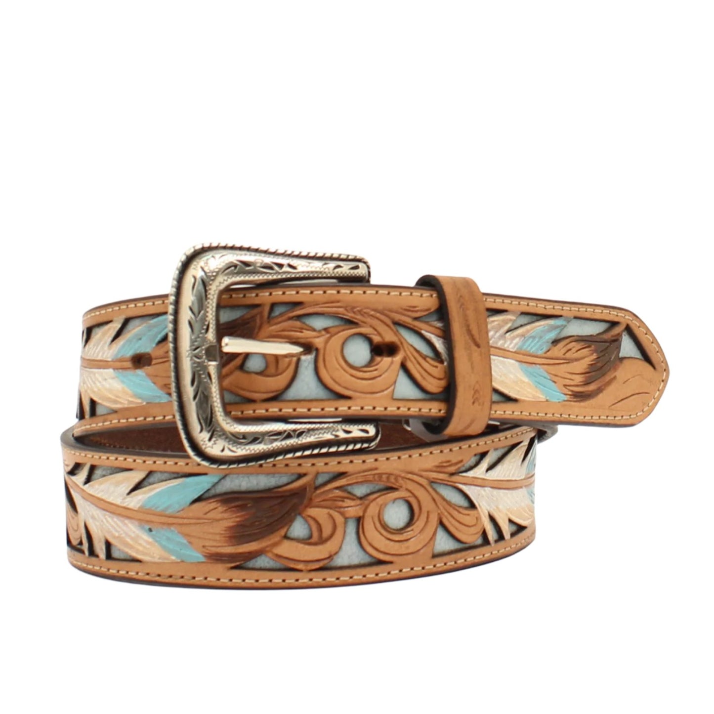 Nocona Feather Tooled Belt - Crazy House Western Wear