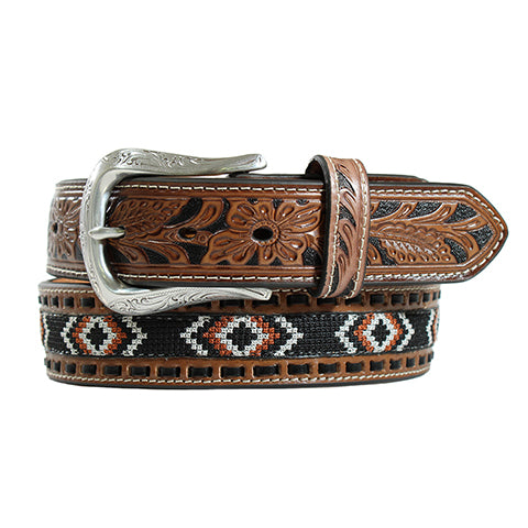 Men's Nocona Brown Tooled Leather Belt N210006302