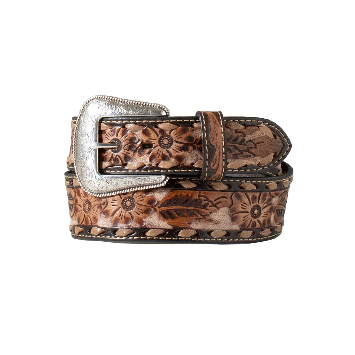 Men's Nocona Floral Tooled Belt N210007402 - Crazy House Western Wear