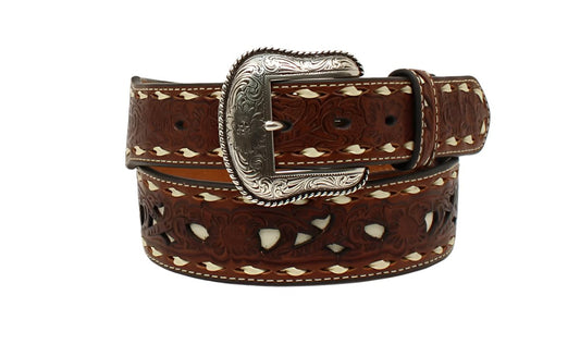 Nocona Inlay Buck Stitch Belt - Crazy House Western Wear