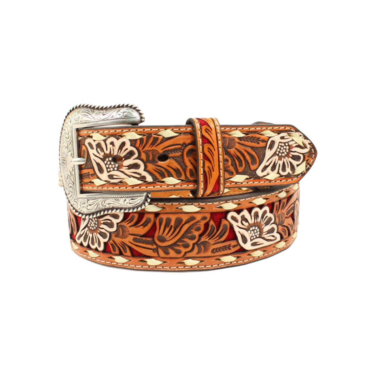 Nocona Floral Tooled Belt - Crazy House Western Wear