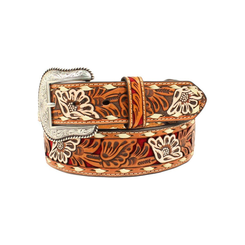Men's Nocona Floral Tooled Belt N2413004 - Crazy House Western Wear
