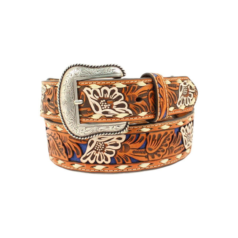 Men's Nocona Floral Tooled Belt N2413027 - Crazy House Western Wear