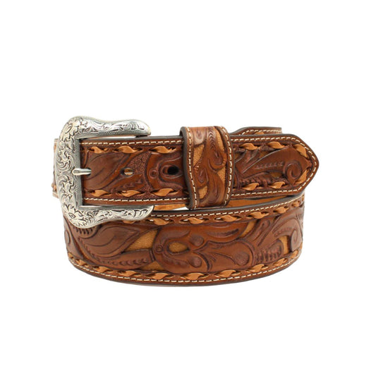 Nocona Floral Tooled Belt - Crazy House Western Wear