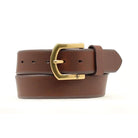 Men's Nocona Brown Leather Belt with Gold Buckle N2710402