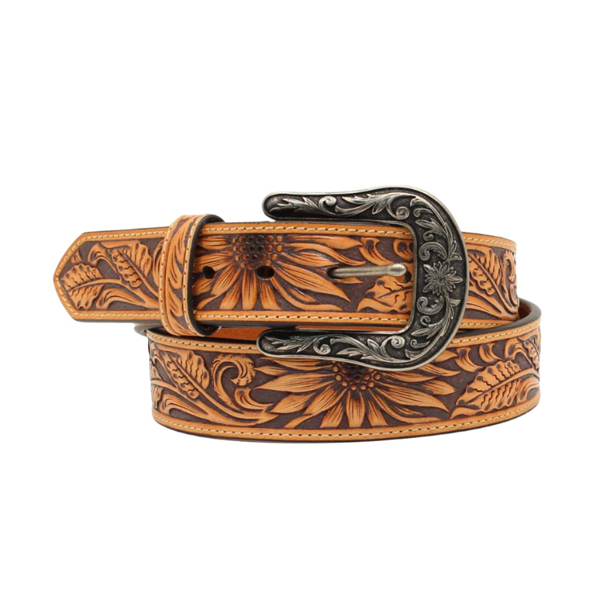 Nocona Sunflower Embossed Belt - Crazy House Western Wear