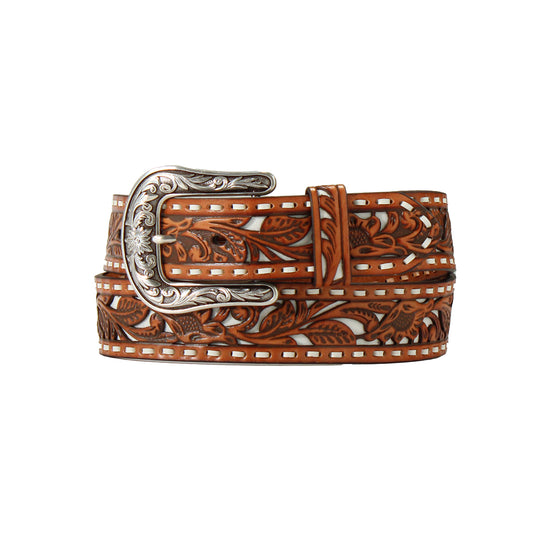 Women's Nocona 100% Leather Floral Tooled Belt