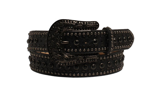 Nocona Rhinestone Floral Tooled Belt - Crazy House Western Wear