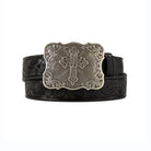 Nocona Women's Black Leather Tooled Belt 
