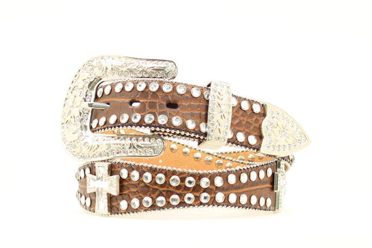 Nocona Rhinestone Studded Cross Concho Belt - Crazy House Western Wear