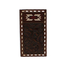 Men's Nocona Brown Rodeo Style Genuine Leather Tooled Wallet N500038002