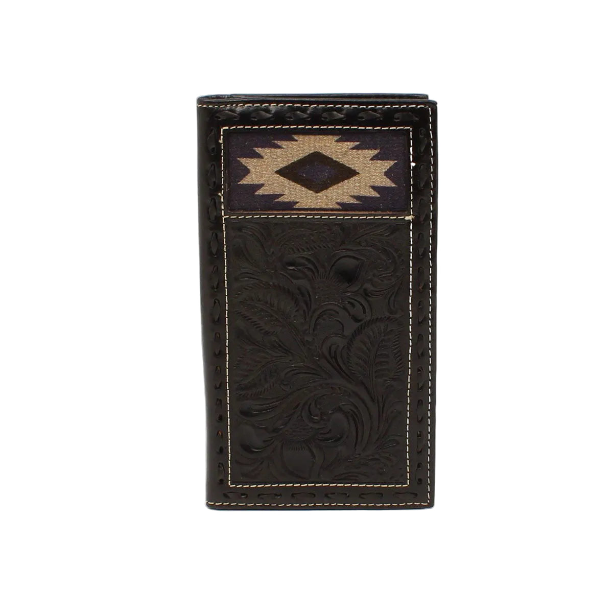 Men's Nocona Black Rodeo Style Floral Tooling Wallet N500041001