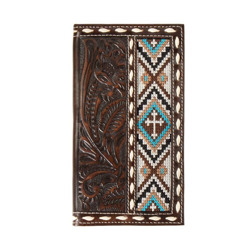 Men's Nocona Brown Rodeo Style Genuine Leather Wallet N500044402 - Crazy House Western Wear