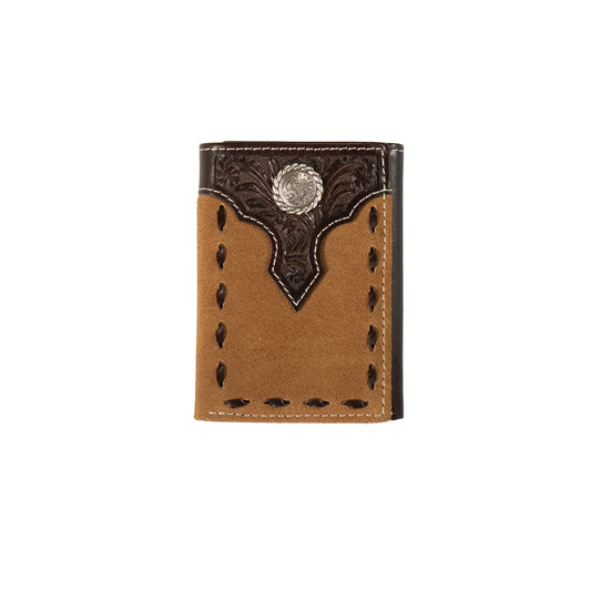 Men's Nocona Tan Trifold Genuine Leather Wallet N500045908 - Crazy House Western Wear