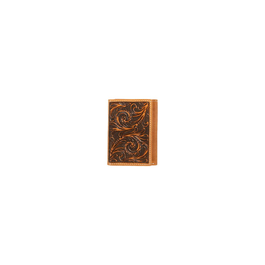 Men's Nocona Tan Trifold Style 100% Leather Wallet N500047208 - Crazy House Western Wear