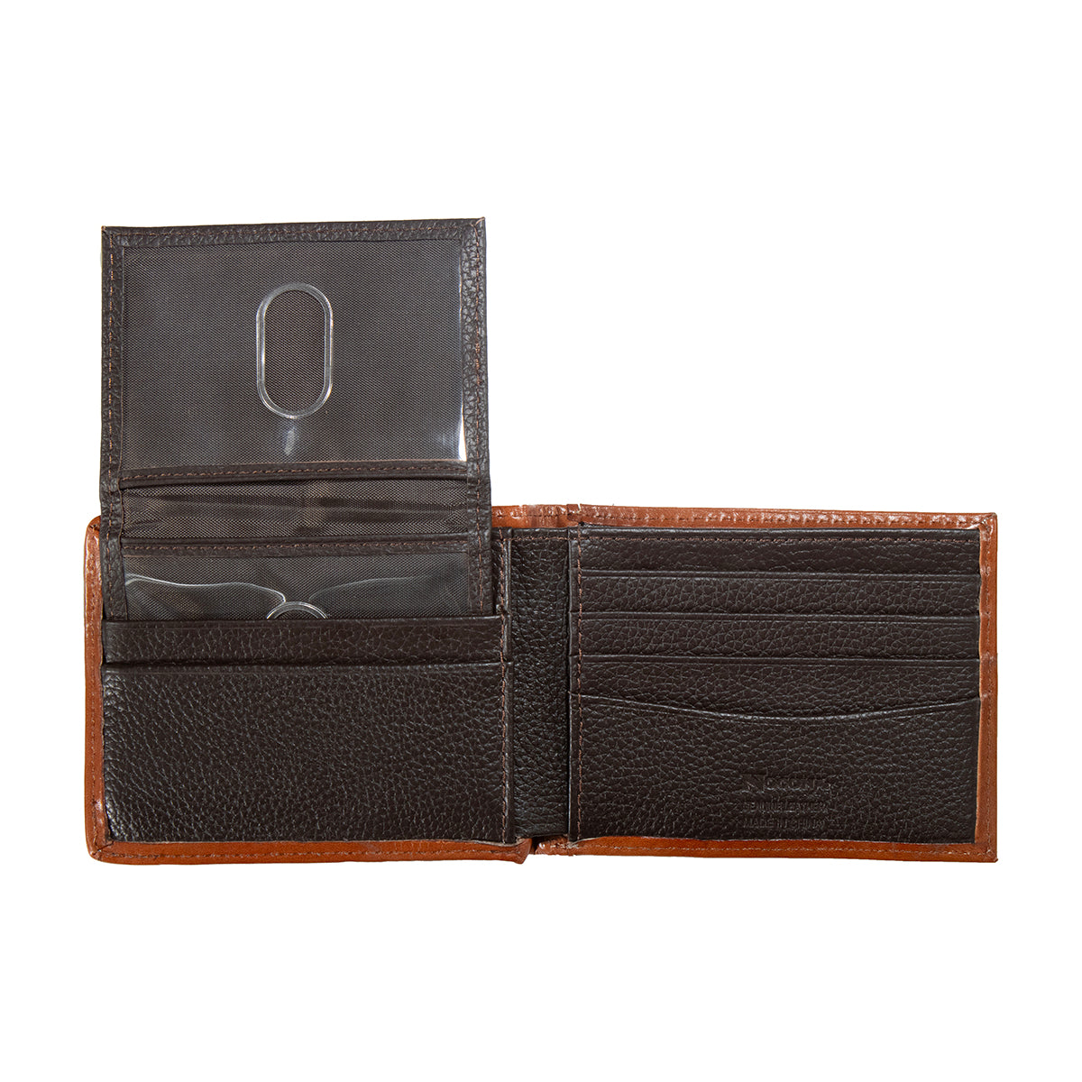 Nocona Men's Bifold Cowhide Wallet with Longhorn Overlay 