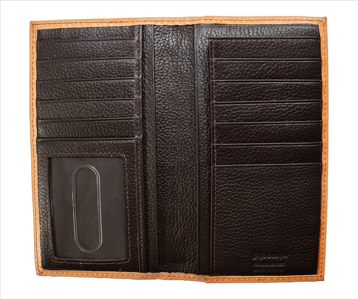 Nocona Men's Tan Basket Weave Engraved Wallet 