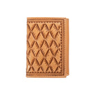 Nocona Men's Tan Basket Weave Embossed Trifold Wallet 