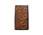 Nocona Men's Basket Weave Floral Embossed Brown Wallet 