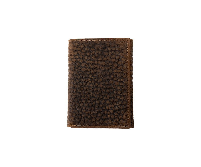Nocona Men's Trifold Textured Brown Wallet 