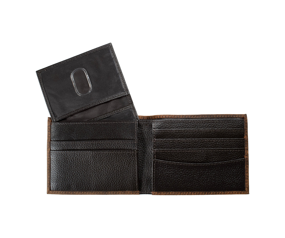 Nocona Men's Bifold Textured Brown Leather Wallet 