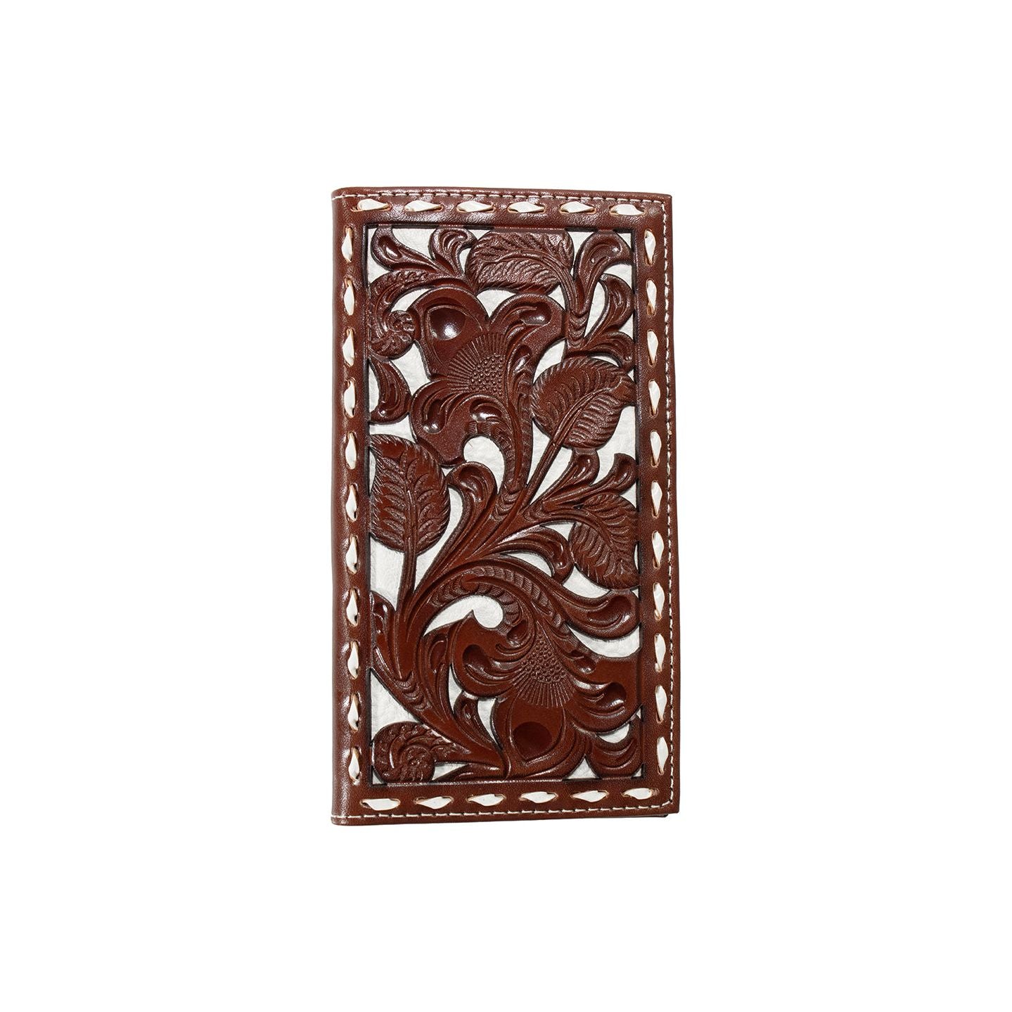 Men's Nocona Leather Bifold Wallet with Cream Underlay N5410108 - Crazy House Western Wear